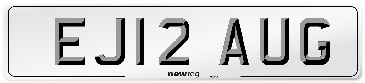EJ12 AUG Number Plate from New Reg